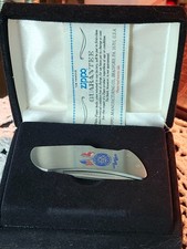Vintage Zippo Single Blade Folding Pocket Knife Stainless Steel in Box Paperwork picture