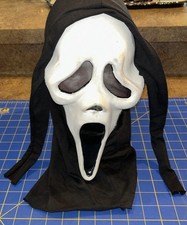 Fantastic Faces Fun World 11.5” White Orange Scream Ghost Face Mask Cotton Shr. picture