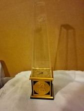 MCM Vtg  Jaeger-LeCoultre Egyptian Revival Obelisk 8-Day Desk Clock WORKS picture