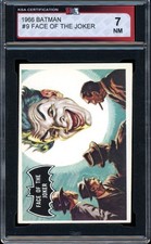 1966 TOPPS USA BATMAN BLACK BAT #9 Face of the Joker KSA 7 NM RC Year Card picture
