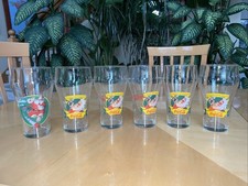 Set Six Vintage 1996-1; 97-5 Coca Cola Christmas Santa Glasses Excellent Shape picture