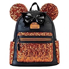 Loungefly Halloween Minnie Mouse Sequin Exclusive Mini Backpack NWT picture