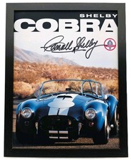 Framed Carroll Shelby Signed Shelby Cobra Reproduction - Ready to Display 11x8.5 picture