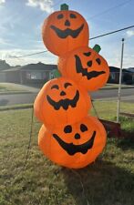 Gemmy Halloween Pumpkin Stack Airblown Inflatable  Totem With Lights 8” picture