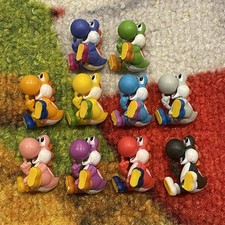 Super Mario YOSHI Mini Figure Set Of 10 Bandai Bath Bomb 1” Nintendo picture