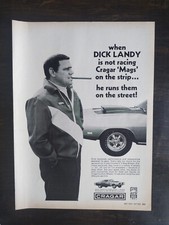 Vintage 1969 Cragar Mag Wheels Dick Landy Full Page Original Ad 1223 picture