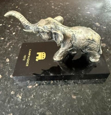Republican Campaigner 1972 Pewter Elephant on Black Lucite Base Paperweight picture