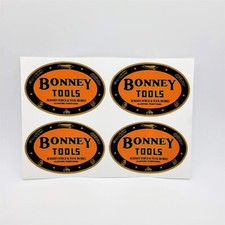 Bonney Tools DECALs, 4 Pack, Vintage Style Vinyl STICKERs, tool box, hot rod picture