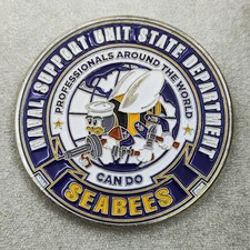 US Naval Support Unit State Department Seabees Challenge Coin picture