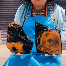 2pcs 7.15LB Natural blue tiger's-eye rough raw stone rockspecimen madagascar picture