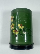 Vintage Old Dutch Cleanser Green Metal Can Shaker Holder picture
