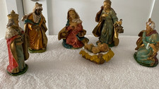 Vintage EuroMarchi Polyresin Nativity Set, 8 in Scale, 6 Figures, Italy picture