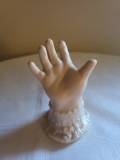 VTG Victorian Style Baby Hand Bisque Porcelain Ring Holder Vanity Matte 3.75
