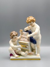 Antique Meissen Porcelain Putti Figurine C32 Crossed Swords Damaged picture