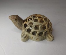 Soapstone Mother Turtle Sculpture W/ Baby Inside 3