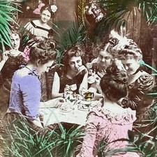Garden Tea Party Stereoview Keystone View Co. 1901 Women People picture