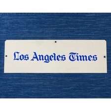 VTG Los Angeles Times Newspaper Rack Stand Porcelain Sign California Advertising picture