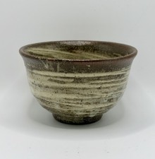 Japanese One Of a Kind High Tea Matcha Bowl - Signed Vintage Handmade Stoneware picture