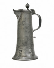 Antique 18th Century German Pewter Schnabelstitze Flagon Wrigglework Dated 1793 picture