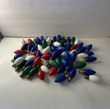 VTG Christmas Light Bulbs C9 Lot Of 67 Red Green Blue White NOT TESTED picture