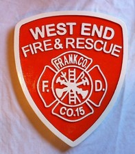 Fire Department West End 3D routed wood patch plaque EMS sign Custom carved picture