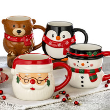 Signature Housewares Figural Christmas Mugs, 4-piece Set - New picture