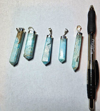 Absolutely Gorgeous Lot Of Five Sterling SilverCaribbean Calcite Pendants picture