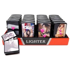 Naked Girl 24 PCs Mix Design Wind Proof Oil Lighters - Pack of 24 picture