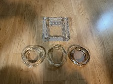 Lot: 4 Brand New Stylish Glass Ashtrays picture