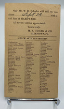 Vtg c.1930's-1940's M.S. Young & Hardware Co. Advertisement Postcard picture
