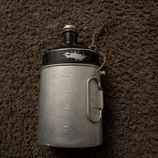 Unique Vintage Swiss Army Canteen Flask Bottle, Cork, & Cup - SIGG - 1982 picture
