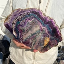 1.7lb Natural Colourful Fluorite Crystal Rough slices stone specimens Healing picture