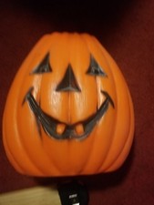 Vintage Large 12 Inch 1970s Halloween Pumpkin Jack-O-Lantern Blow Mold Bucket picture