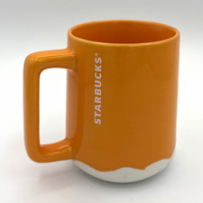 Starbucks Orange Julius White Bottom Ceramic Coffee Tea Mug Cup 14 oz picture