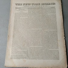 RARE 1830 New York Mirror Newspaper Repository Polite Literature Sheet Music picture