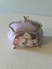Ardleigh Elliott Purple Porcelain Musical Box Lena Lue’s Wings Of Love A0298 picture