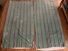 Vintage 2 Piece Green Curtains  33”x65” picture
