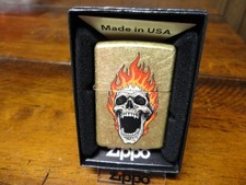 FLAMING SKULL SCREAMING ZIPPO LIGHTER MINT IN BOX picture