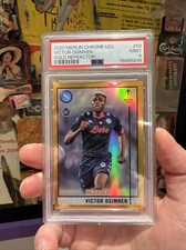 2020 Topps Merlin Chrome UCL Football Gold Victor Osimhen RC/50 PSA 9 picture