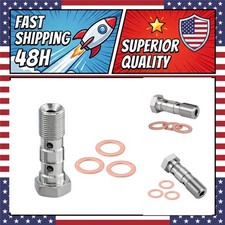 Motorcycle Brake Master Cylinder M10 x 1.25mm Double Banjo Bolt Chrome picture
