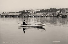 Petoskey from harbor MI Michigan c1906 RPPC Photo Postcard COPY picture