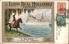 Rio da Prata Brazil Lloyd Real Hollandez Ship Steamship VERY RARE c1909 Postcard picture