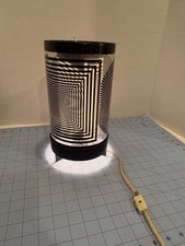VINTAGE RARE HEAT OPTICAL ILLUSION SPINNING LIGHT MOTION LAMP 12