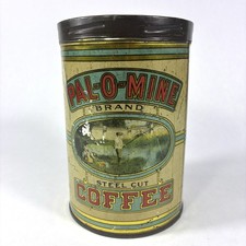 Vintage Pal-O-Mine 1 lb Coffee Tin Can McAtee Newell Bloomington IL Miller Park picture