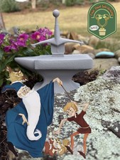 Sword In The Stone King Arthur’s Excalibur Garden Statue Flower Decor Disney picture