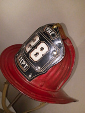 1977 Fire Dept Red Firefighter Helmet w/ Front Shield Number 28 picture