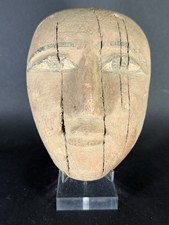 SCARCE RARE ANCIENT EGYPTIAN WOODEN SARCOPHAGUS/MUMMY MASK 1000-500BCE picture