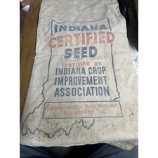 Vtg Indiana Certified Corn Welp Bros Seed Canvas Feed Sack Bag Ag Huntingburg IN picture
