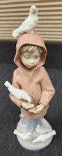 VINTAGE 1987 LLADRO LITTLE FRIENDS PORCELAIN FIGURINE CHILD WITH DOVES # 6129 picture