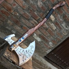 Custom Hand Forged God Of War Kratos Axe With Sheath picture